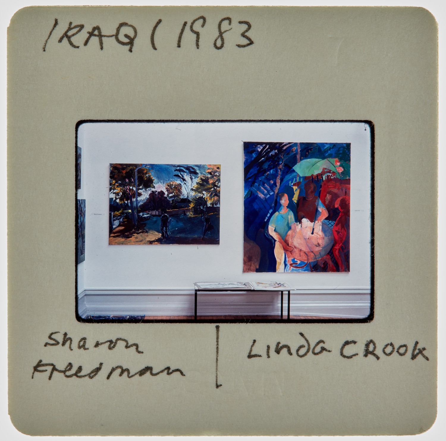 1983 Iraqi Exhibition Slide - 'Sharon Freedman', 'Linda Crook'