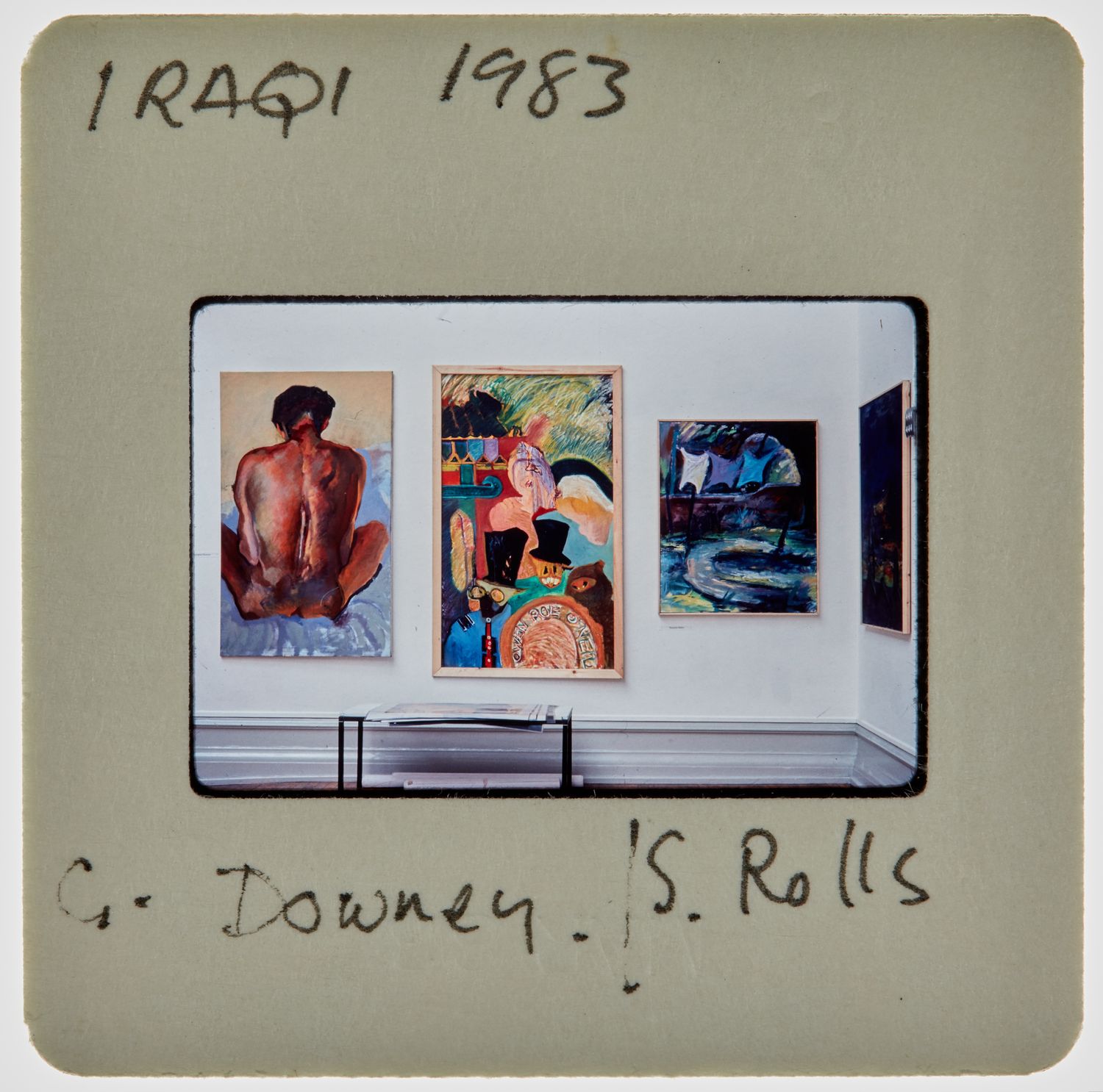 1983 Iraqi Exhibition Slide - 'G Downey', 'S Rolls'
