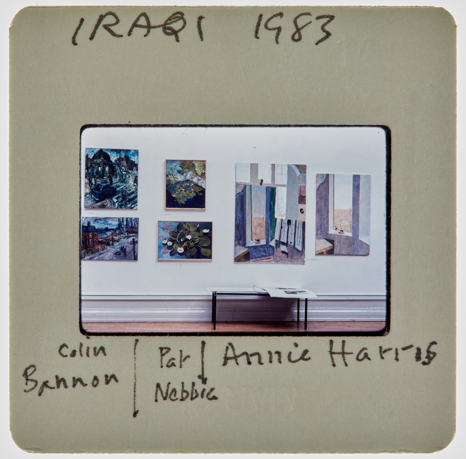 1983 Iraqi Exhibition Slide - 'Colin Bannon' 'Pat Nebbia' 'Annie Harris'