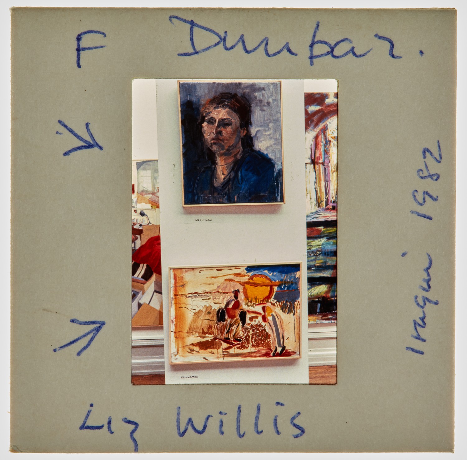 1982 Iraqi Exhibition Slide - 'F Dunbar', 'Liz Willis'