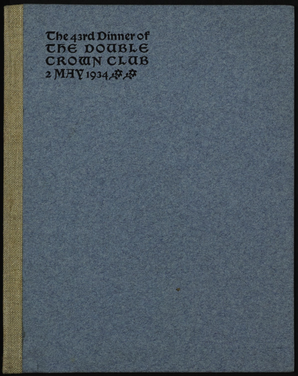 Forty-third Dinner Menu and Placecard