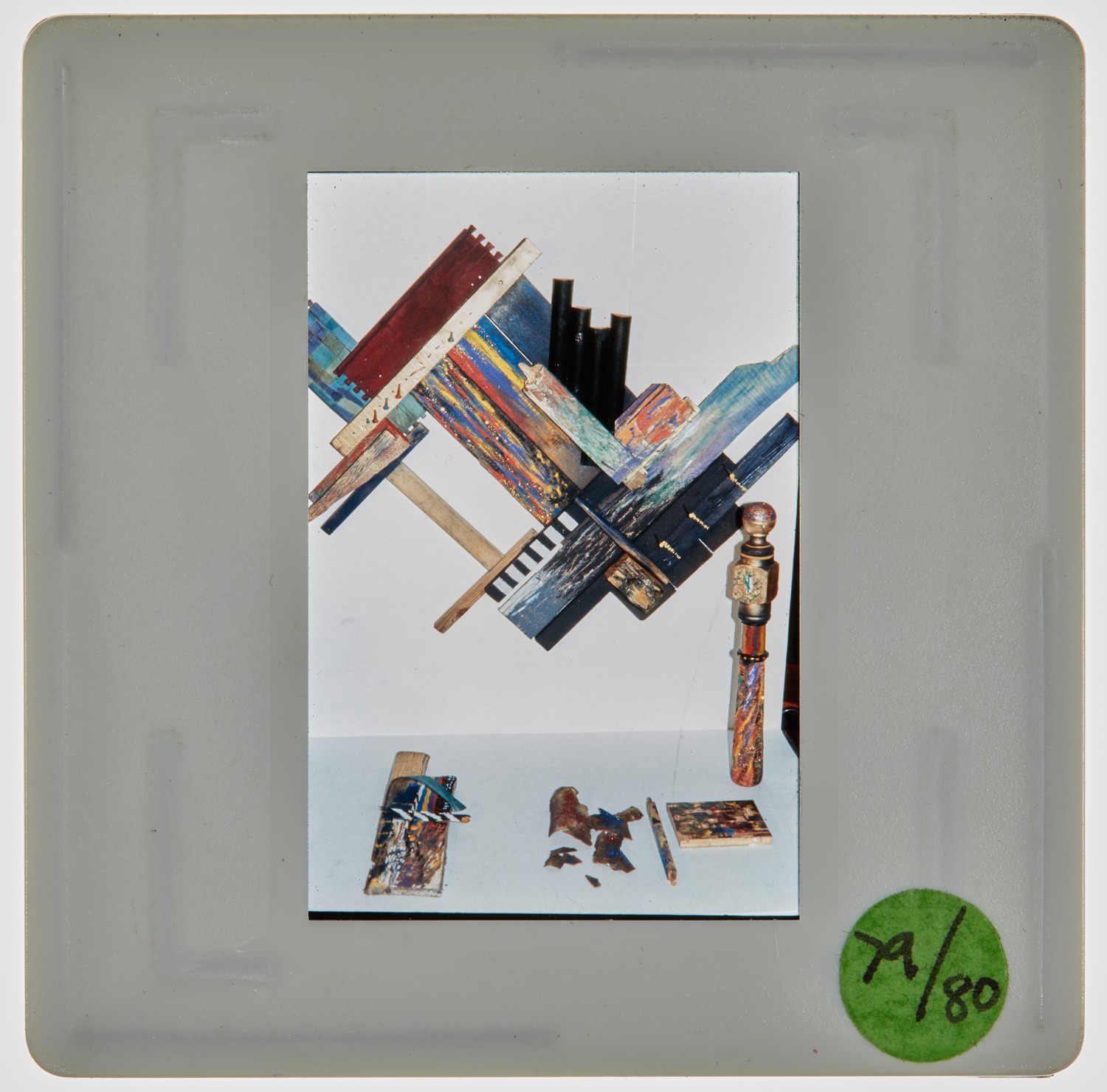 1980 1st Year 3D Design: Night Life in Wood Slide Major Task - Creator unknown