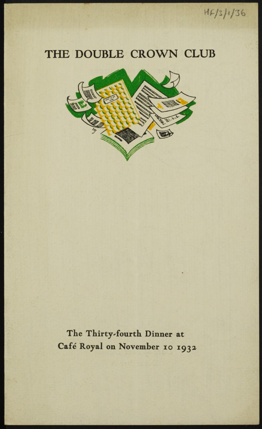 Thirty-fourth Dinner Menus