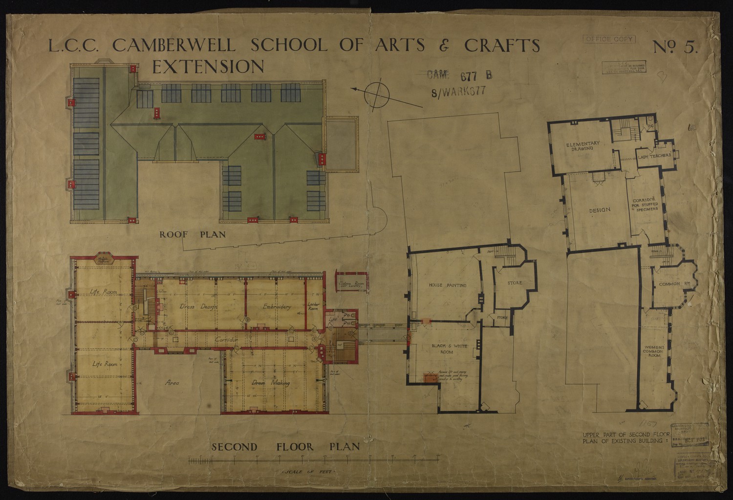 L.C.C Camberwell School of Arts and Crafts Extension: Second Floor Plan